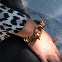 Emaliowna bransoletka z dwiema głowami jaguarów. LUIZA