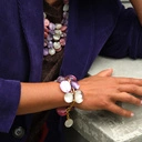 Pięciorzędowy naszyjnik z kolorowych krążków z żywicy. LATO POD PALMAMI