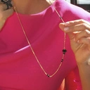 Długi pozłacany naszyjnik z kryształkami i ważkami. WAŻKA SPRAWA