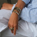 Bransoletka z inkrustowanych i pozłacanych ogniw ze stali. SAINT GERMAIN