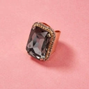 Regulowany pierścień z ciemnoszarym kryształkiem. MAM TO COŚ