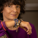 ESPERANZA EN NOSOTROS. Pulsera azul marino con cristales