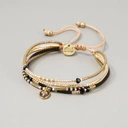 Bransoletka z paciorków Miyuki i onyksu, z zawieszką. LA BELLE