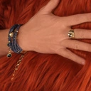 Bansoletka z granatowej plecionki z kryształkami. NEFERTITI