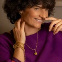 Koliste kolczyki wkrętki z zielonymi kryształkami. ETOSHA