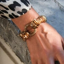 Emaliowna bransoletka z dwiema głowami jaguarów. LUIZA