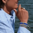 Wąska bransoletka tkana z paciorków Miyuki z dekorem. FETE DU CITRON