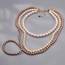 Naszyjnik ze szklanych pereł w różu, szampanie i mokka. WCHODZĘ W TO