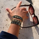 Wąska bransoletka tkana z czarnych paciorków Miyuki. LUSTRO NOCY