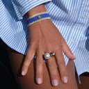 Wąska bransoletka tkana z paciorków Miyuki z dekorem. COTE D'AZUR