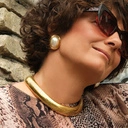 Pozłacany naszyjnik typu choker na łańcuszku tubogas. ITALO DISCO