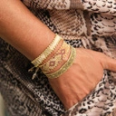 Wąska bransoletka ręcznie tkana z paciorków Miyuki. BLASK NIFERTITI