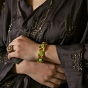 Pozłacana pancerka z zielonym paskiem ekoskóry. ZIELONA POLANA