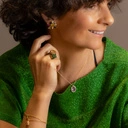 Wiktoriański wisiorek z lawendowym kryształkiem . ZAKOCHANA