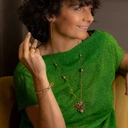 Bransoletka z koralików, z perłami i kryształami. DLA MAMY