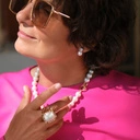 Naszyjnik ze szklanych pereł Majorka z zapięciem toggle. W OBJĘCIACH POŚWIATY