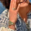 Naszyjnik na żmijkach z krewetką i szarym kryształem. KRÓLOWA MÓRZ