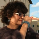 Srebrzone kolczyki z rozetami i niebieskimi kryształem. LUSTRO AZZURRO