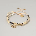 Bransoletka z paciorków Miyuki z ozdobną zawieszką. TULIPE NOIR