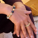 Bransoletka z kobaltowymi sodalitami i cyrkoniami. CAFE DE FLORE 