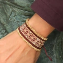 Szeroka bransoletka z paciorków Miyuki ze wzorem. SANGRIA DE FRUTAS