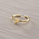 Złoty regulowany pierścionek z ozdobną literką P. P - PAULINA