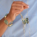 Pozłacana bransoletka z lazurowymi kamieniami. CZTERY PORY MORZA