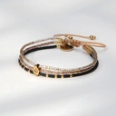 Bransoletka z paciorków Miyuki spięta złotym detalem. FRANCUSKI DOTYK