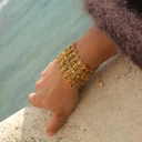 Bransoletka z modułów w ciepłym złocie z kryształkami. PAŁAC DOŻÓW