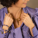 ESPERANZA EN NOSOTROS. Pulsera azul marino con cristales