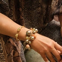 Bransoletka ze szklanymi perłami w odcieniach mokka. KAWOWA KIŚĆ