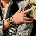 Skórzana bransoletka z kryształkami i koralikami. PIASKI TEL AWIWU