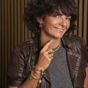 Podwójna pozłacana obrączka z kryształkami. PASSO DOBLE