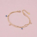 Bransoletka na podwójnym łańcuszku z kryształkami. BUKIECIK IRYSÓW