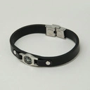 Bransoletka męska ze skóry z ozdobną różą wiatrów. TWARDY KRUK