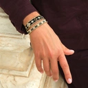 Wąska bransoletka tkana z czarnych paciorków Miyuki. LUSTRO NOCY