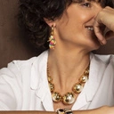 Złoty naszyjnik na łańcuszku z perłowymi kulkami. ZŁOTO I PERŁY