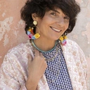 Krótki podwójny naszyjnik z błękitnego sznurka. UNOSZĘ SIĘ