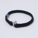 Męska bransoletka z czarnej liny żeglarskiej z szeklą. STYLOWY MĘŻCZYZNA