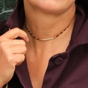 Naszyjnik z koralików w kolorze złota i cabernet z perełkami. MOSCATEL DE ALEJANDRIA