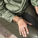 Lekka bransoletka ze złotych i srebrnych ogniw.  RÓŻNE OBLICZA