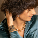 FUERZA EN LA SENCILLES. Collar de cadena sobredorada