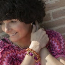 Bransoletka-łańcuch z paskiem w kolorze fuksji. W DOBRYM HUMORZE