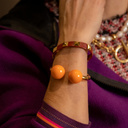 ME GUSTAS TU. Pulsera azul con la medalla de San Benito.