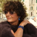 Elastyczna kobaltowa bransoletka a la koronka. CANALE GRANDE