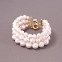 Trzyrzędowa bransoletka ze szklanych pereł w różu. TWOJA TWIERDZA