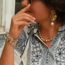 Naszyjnik z posrebrzanych kulek i pozłacanych pierścieni. GALERIE VIVIENNE