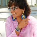 Wąska bransoletka tkana z paciorków Miyuki z dekorami. LATO W MENTON