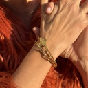 Złocona bransoletka na łańcuchu z kwiatem z cyrkonią. GOLD OF NATURE