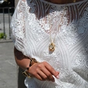 Pozłacany wisiorek z zawieszką z głową pantery i cyrkoniami. KSIĘŻNA DŻUNGLI